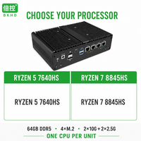 Mini PC BKHD H16-FP7N4L AMD Ryzen 7 8845HS Ryzen 5 7640HS, double 2.5G Intel, double 10G Marvell, sans ventilateur, pare-feu, appareil réseau