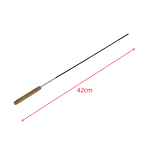 Das nóng bán BBQ nướng xiên thép không gỉ BBQ phẳng xiên với tay cầm bằng gỗ - Product Image 3