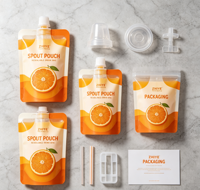 Emballages personnalisés, sachets en plastique avec bec verseur pour boissons, recharge de jus de fruits liquides