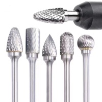 1 pièce 3x6mm 1/8 pouce fraise rotative en carbure de tungstène pour métal et bois, fraise à fraiser en carbure, outil de meulage électrique, fraise à sculpter, ensemble d'usinage CNC