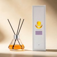 Diffuseur de parfum en verre épais transparent conique, flacon en verre de luxe avec bouchon argenté pour l'aromathérapie à domicile