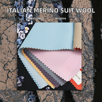 Tissu de costume en sergé uni en laine italienne/polyester, écologique, anti-boulochage, poids moyen, pour hommes, garçons et filles, tissé