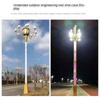 Lampadaire LED carré extérieur personnalisé, étanche, pour jardin, alimentation CA, indice IP65, panneau solaire, détecteur de mouvement, télécommande