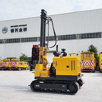 Machine de forage solaire sur chenilles hydraulique HXR6 pour une construction photovoltaïque efficace avec moteur diesel, marteau et tarière