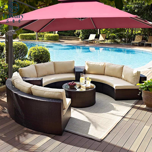 Hiện đại vườn PE mây cong <span class=keywords><strong>sofa</strong></span> đặt ngoài trời sân khách sạn không thấm nước Patio ngoài trời <span class=keywords><strong>sofa</strong></span> Set - Product Image 2