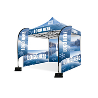 Tente de réception professionnelle 5x5 imperméable avec logo imprimé HD, structure en aluminium pour salon professionnel