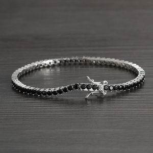 Black Tennis <b>Bracelet</b> 2.5mm3 Claw <b>Copper</b> Zircon Black Tennis Chain Tanjing Fashion Lijing Necklace - Product Image 2