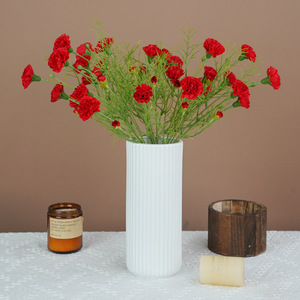Ramo de Claveles Artificiales de Seda Rosa, Alta Simulación, Decoración para el Día de la Madre - Product Image 2