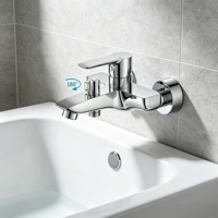 Robinet de baignoire au design minimaliste moderne en alliage de zinc chromé avec cartouche céramique, idéal pour les salles de bain d'hôtels et d'appartements