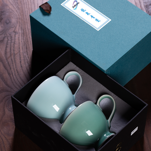Juego de 2 Tazas de Café de Cerámica Grandes SkyRhythm Longquan <span class=keywords><strong>Celadon</strong></span> de Lujo para el Desayuno, con Certificación de Grado Alimenticio - Product Image 6
