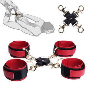 Ataduras de Cuero en Forma de Cruz, Accesorios de Entrenamiento de Comportamiento, Esposas, Grilletes para Piernas, Juego SM, Bondage, Juguetes Sexuales para Parejas Adultas, Venta al Por Mayor - Product Image 1