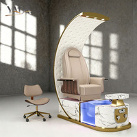 Fauteuil de pédicure électrique multifonctionnel et peu encombrant, de luxe, avec massage par vibration et siège inclinable, idéal pour les startups de salons de manucure