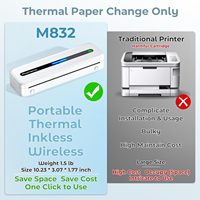Imprimante de poche autocollant portable sans fil imprimante thermique portable A4 pour téléphone portable iPad Phomemo imprimante portable M833