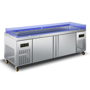 Réfrigérateur de présentation de fruits de mer et de poissons en acier inoxydable à double température, à économie d'énergie, fourni par l'usine - Product Image 4