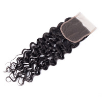 Extensions de cheveux humains brésiliens vierges de haute qualité, 5x5, avec filet suisse de qualité supérieure, de l'oreille à l'oreille, et closure en dentelle invisible 4x4