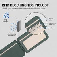 TERSEDIA Dompet MagSafe Stand Ponsel Dompet RFID Blocking Tempat Kartu Magnetik Tipis Kulit PU Dompet Ponsel Magsafe