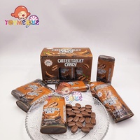 OEM Tablet tekan bentuk kacang permen Latte Mocha rasa dengan kotak rasa asin kemasan bahan gula