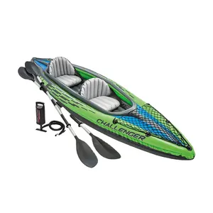 Intex 68306 Kayak gonflable pour 2 personnes, double bateau de pêche