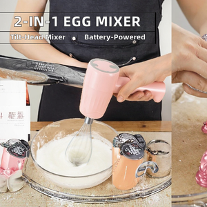 2 1 có thể sạc lại không dây điện trứng Beater cầm tay Mixer USB Bếp nướng công cụ trộn bát xử lý thực phẩm Máy xay sinh tố Whisk - Product Image 2