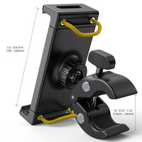 Support de tablette robuste Lamicall BT01 pour tapis de course, vélo de spinning, fixation au guidon, rotation à 360°, support de téléphone pour vélo d'intérieur