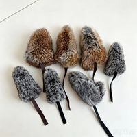 Jouet pour chat en poils de lapin naturels simulés, souris interactive pour chaton, jouet à mâcher pour l'auto-entretenue