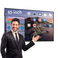 Tableau blanc interactif intelligent 4K de 65 pouces avec écran tactile LCD Android 14 pour salle de classe, bureau, réunion, enseignement