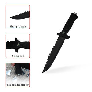 काले स्टेनलेस स्टील शिविर उत्तरजीविता शिकार चाकू सेरेट और फिक्स्ड ब्लेड डिय ग्रेड ओम अनुकूलन योग्य - Product Image 6