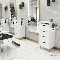 Armoire à outils pour salon de coiffure avec serrure et tiroirs, construction métallique, chariot de salon commercial, design moderne