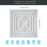 Azulejos de techo de PVC estilo pueblo 2 'X2' paneles de pared de techo Interior para entrada de tienda hoteles y centros comerciales PL63 blanco mate