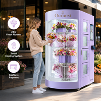 Distributeur automatique de fleurs Ouruoxi, directement de l'usine, entièrement automatique, réfrigéré, intelligent, avec écran LED