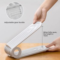 Étagère à chaussures pliable réglable à double couche en plastique, design gain de place, sans installation requise, solution de rangement pour armoire à chaussures