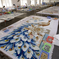 Magnifique mosaïque murale en verre faite à la main avec motif de paon, idéale pour la décoration intérieure du salon, de la cuisine ou de la salle de bain