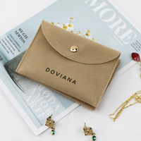 Pochette à Bijoux en Velours Ivoire avec Coussinet, Emballage Personnalisé pour Bijoux avec Logo pour Présentoir de Colliers et Bijoux
