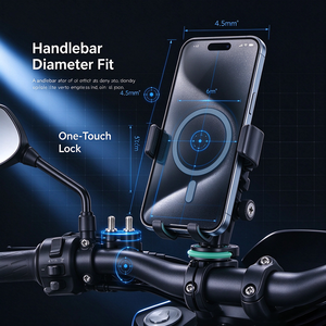 Soporte de Teléfono para Motocicleta de Liberación Rápida, Impermeable, para Scooter Eléctrico, con Abrazadera para Manillar - Product Image 1