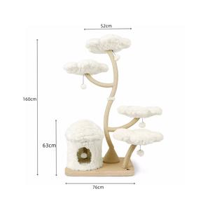 Menara Pohon Kucing Mewah Modern Ramah Lingkungan untuk Kucing <span class=keywords><strong>Maine</strong></span> <span class=keywords><strong>Coon</strong></span> Besar, Bingkai Panjat Kayu Solid, Penggaruk Sisal 160cm - Product Image 5
