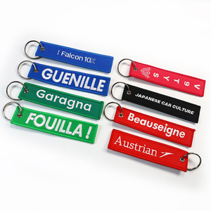 Porte-clés en tissu avec logo personnalisé Porte-clés brodé double face avec écusson et cadeau promotionnel - Product Image 2