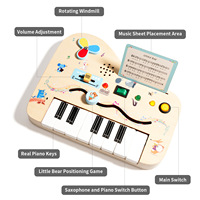 Órgano Electrónico de Madera Montessori con Circuito Impreso, Juguetes Educativos Tempranos para Niños, Reconocimiento del Espectro Musical, Iniciación Musical