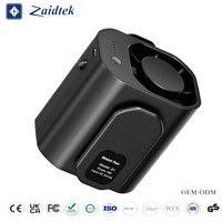 Ventilateur portable rechargeable à suspendre au cou avec lumière, batterie 10000 mAh, 5 vitesses, alimentation USB, en plastique, pour extérieur