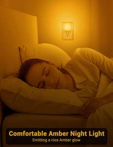 LOHAS 0.3W Lampe de <span class=keywords><strong>nuit</strong></span> LED à capteur crépusculaire ambre à brancher sur le mur, couleur ambre, sans lumière bleue, veilleuse pour enfants pour chambre à coucher - Product Image 5