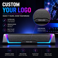 Barra de Sonido RGB para Juegos, Altavoz para PC de Escritorio con Iluminación RGB Dinámica, Caja Misteriosa Electrónica con Alimentación USB y Sonido Estéreo para Laptop