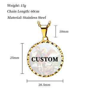 Giveluck thép không gỉ 18K mạ vàng Christian St. Francis assisi động vật phước lành huy chương Mặt dây chuyền vòng cổ - Product Image 2