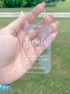 Thẻ Hành Lý Acrylic kín đáo 1/8 "/địa chỉ/tên/cá nhân/túi vật nuôi/thẻ logo/du lịch/ba lô/Thẻ Túi - Product Image 3