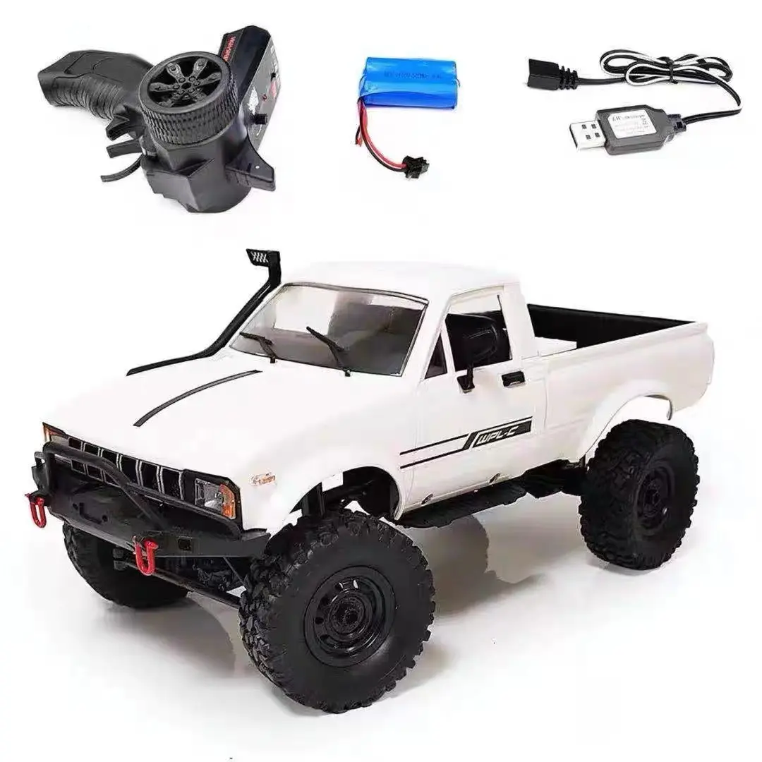 Klv WPL C24 — voiture RC télécommandée, modèle Buggy tout-terrain, camion, chenilles à grande vitesse, jouets, mise à niveau, KIT métallique, châssis, 2.4G