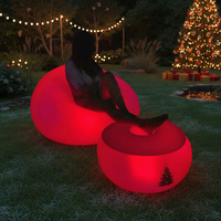 Canapé pouf gonflable à LED personnalisé de haute qualité | Chaise longue à air illuminée en plein air populaire