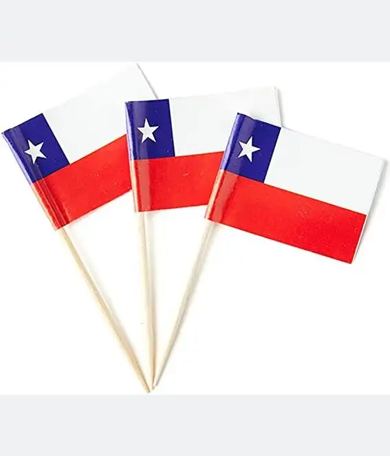 Chile Flag Chile Toothpick Flags Small Mini Stick Cupcake Toppers Flags