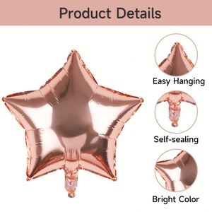 Ballons en aluminium coloré rond coeur étoiles forme ballons assortis ballons en aluminium pour la décoration de fête d'anniversaire - Product Image 4