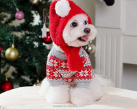 Vêtements de Noël pour animaux de compagnie : Pull design confortable avec chapeau pour chien – Idéal comme cadeau de Noël