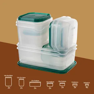17ピースプラスチッククリスパー冷蔵庫セット食品収納クリスパー長方形収納ボックス冷蔵フルーツ収納PPボックス