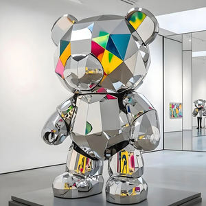 Custom Moderne Rvs Ballon Hond Spiegel Sculptuur 8K Gepolijst Villa Indoor Tuin Kerk Ornament - Product Image 5