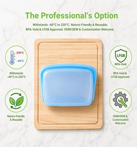 Sacchetto Richiudibile Premium in Silicone 100% per Alimenti, Riutilizzabile con Doppia Chiusura Ermetica, Ecologico, Mega <span class=keywords><strong>Aqua</strong></span> - Product Image 4